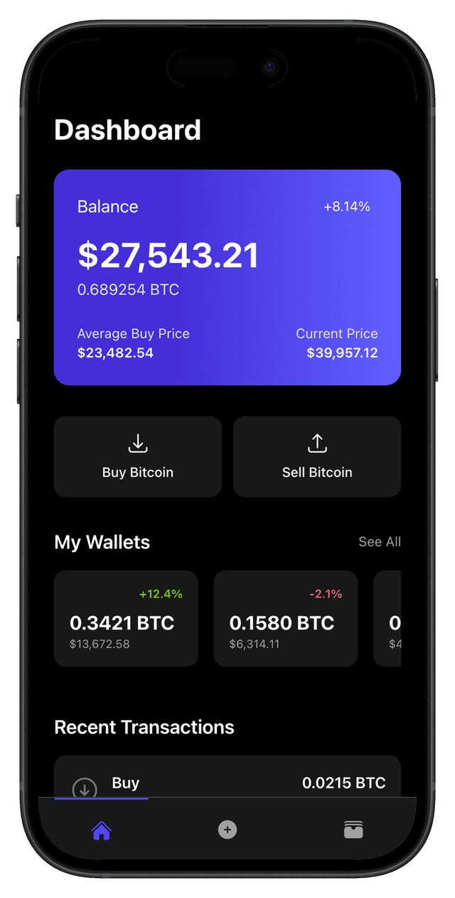 Satsfolio app home screen mockup